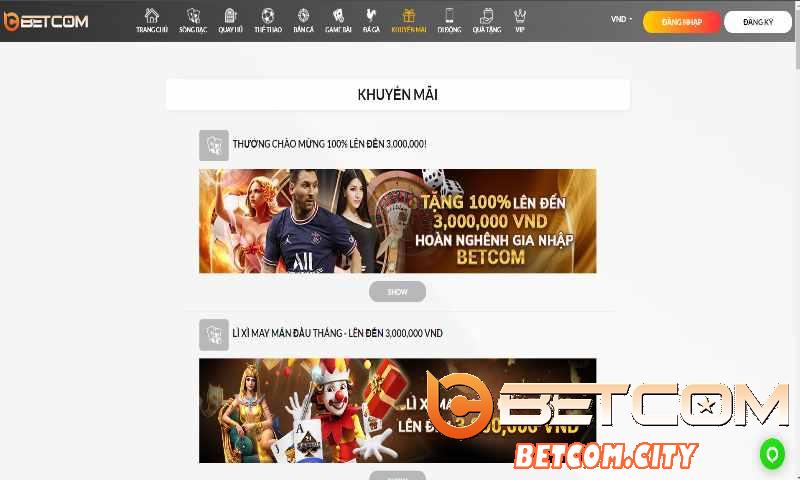 Nhà cái betcom sở hữu giao diện bắt mắt